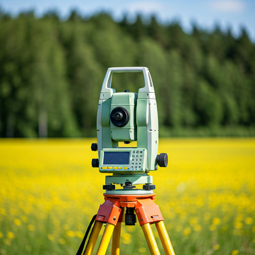 Equipo de topografía de alta precisión en campo